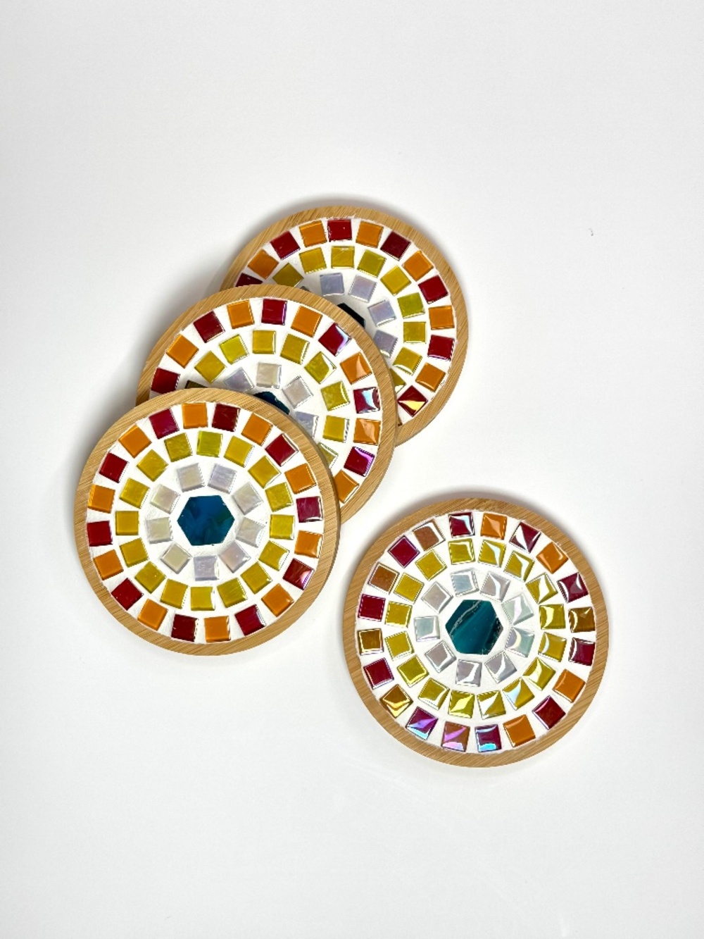 Handmade Mosaic Tile Coasters - Multicolor